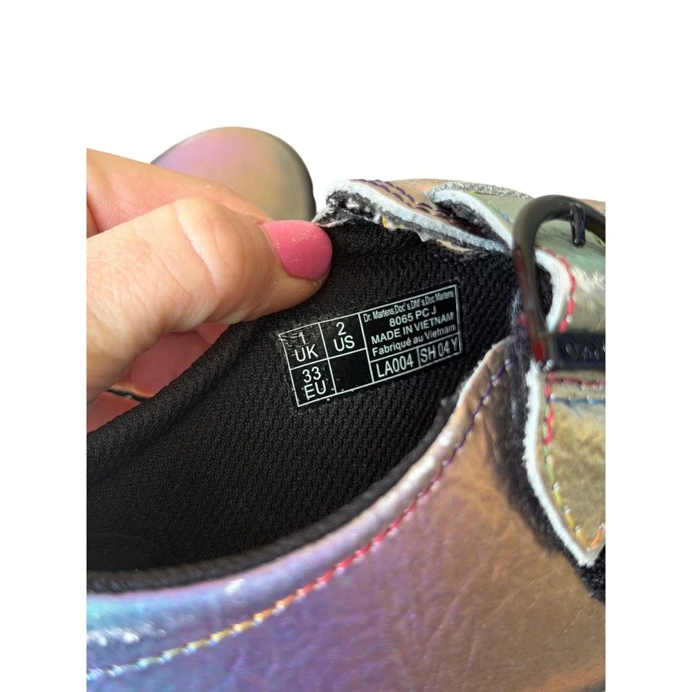 Dr. Martens Junior 8065 Rainbow Crinkle Leather Mary Jane size 2